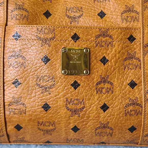 Vintage MCM Cognac Leather Tote Bag - Picture 5 of 13